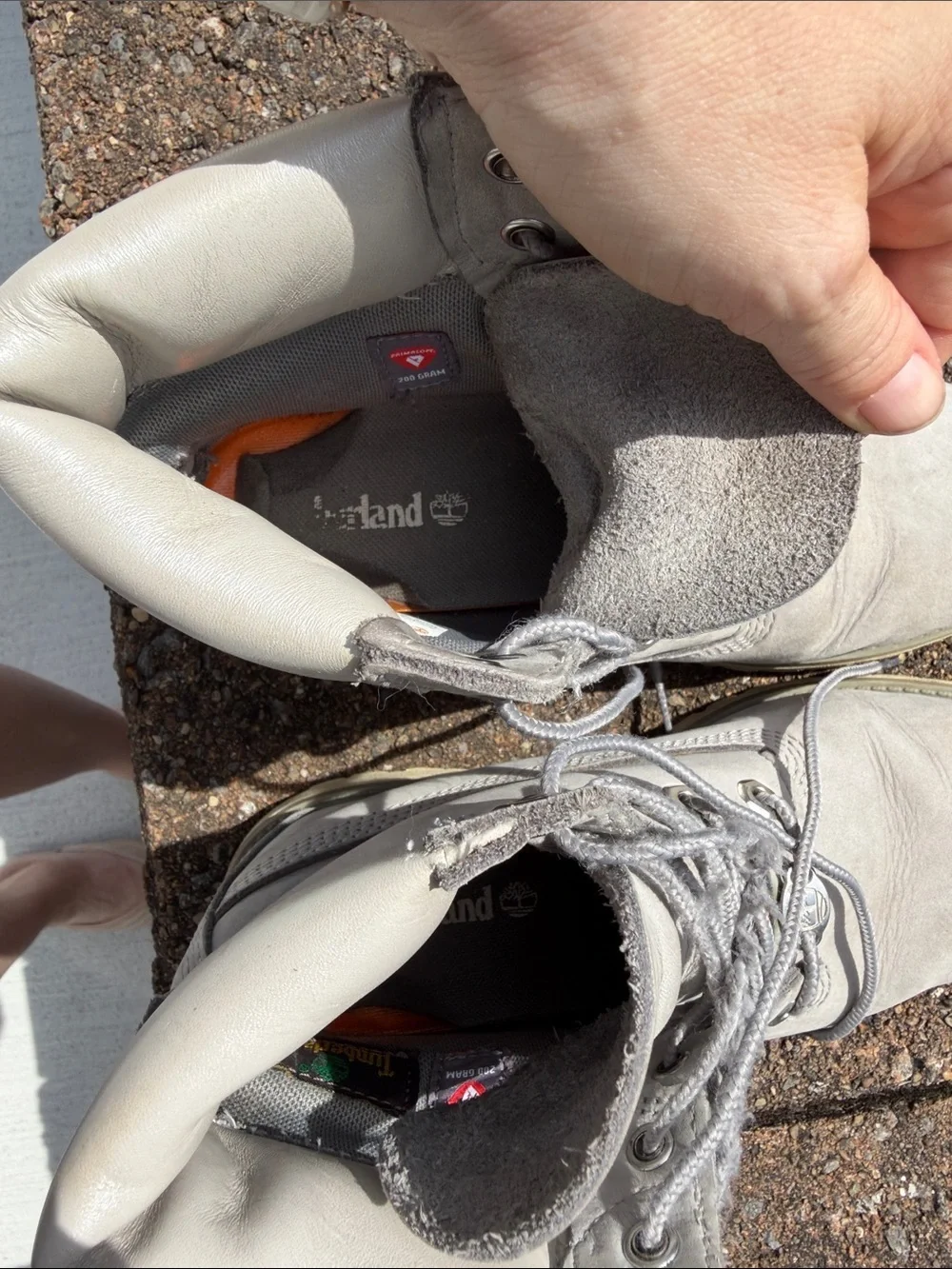 Timberland Light Gray Lace-Up Work Boots